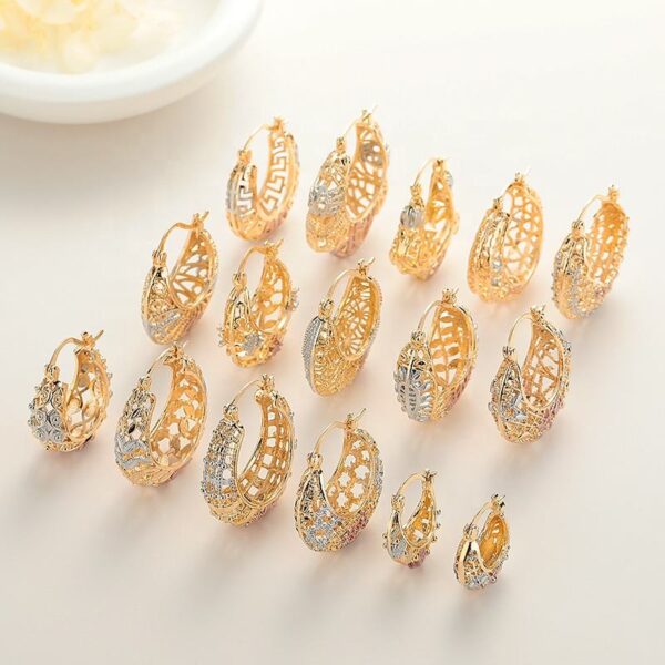 18K Gold Plated Fancy Small Earrings – Elegant Fashion Jewelry for Women and Girls - Image 4