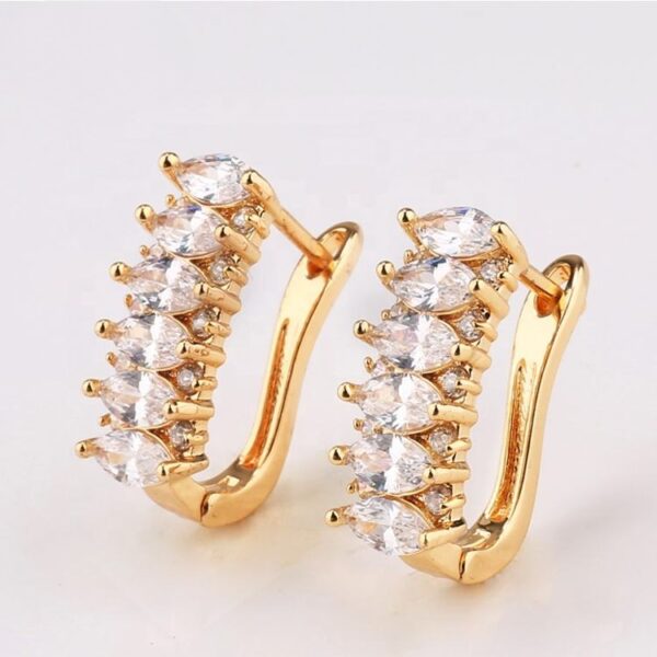 18K Gold Plated Fancy Small Earrings – Elegant Fashion Jewelry for Women and Girls - Image 3