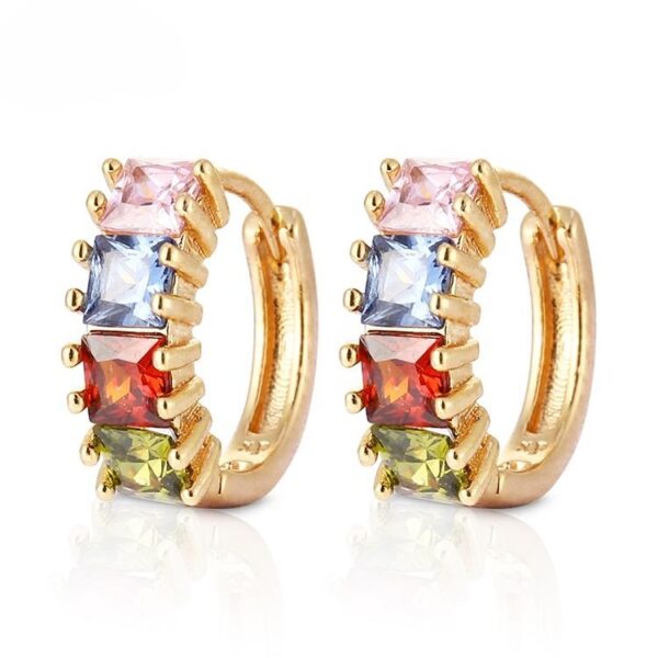 18K Gold Plated Fancy Small Earrings – Elegant Fashion Jewelry for Women and Girls - Image 2