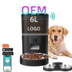 Smart WiFi Automatic Dog Feeder – 6L Dry Food Dispenser with Timer & Double Bowls