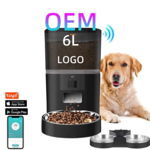 Smart WiFi Automatic Dog Feeder – 6L Dry Food Dispenser with Timer & Double Bowls