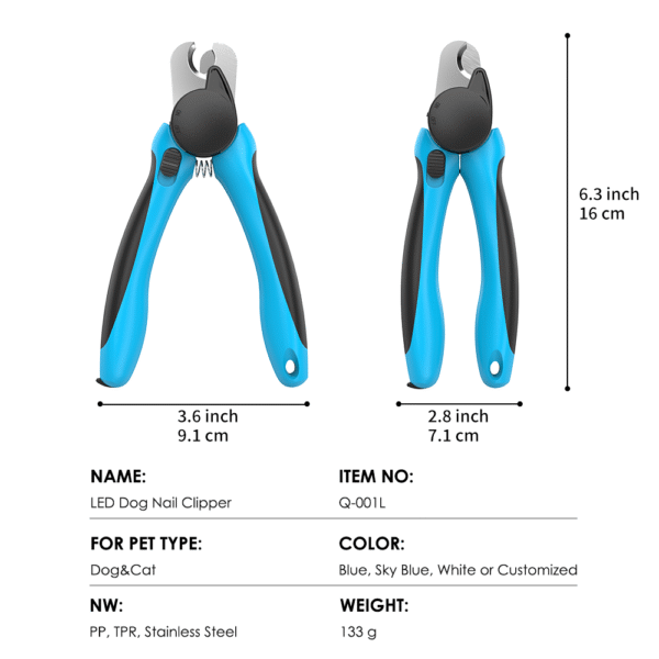 LED Pet Nail Clippers with Safety Guard – Stainless Steel Cutter & Free Nail File - Image 5
