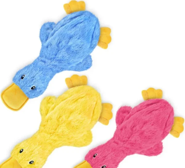 Pet Supplies Crinkle Dog Toy Cute Duck No Stuffing Duck Soft Squeaker Premium Chew Toys for Small Medium Large Dogs - Image 2