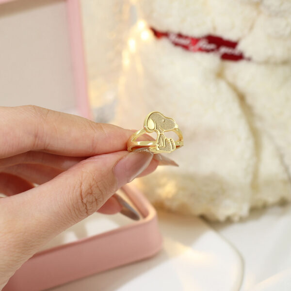 Cute Cartoon Animal Ring – Gold Plated Adjustable Stainless Steel Jewelry for Women and Girls - Image 4