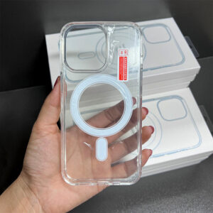 Transparent Acrylic Phone Case With Box for iPhone 17, 17 Pro, 16E – Clear Magnetic Case for iPhone 16, 15, 14, Pro Max Back Cover