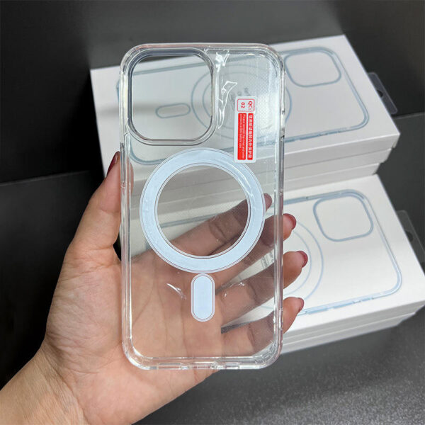 Transparent Acrylic Phone Case With Box for iPhone 17, 17 Pro, 16E – Clear Magnetic Case for iPhone 16, 15, 14, Pro Max Back Cover