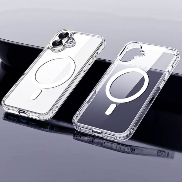 For Iphone 16 Tpu Back Cover Clear Transparent Magnetic Cases Shockproof Iphone 16 Pro Max Phone Case - Image 2