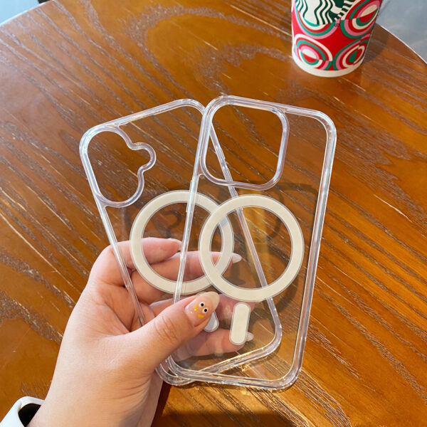 Original Transparent Shockproof Magnet Clear Mobile Cover Magnetic Phone Cases for iPhone 16 15 14 Pro Max - Image 3