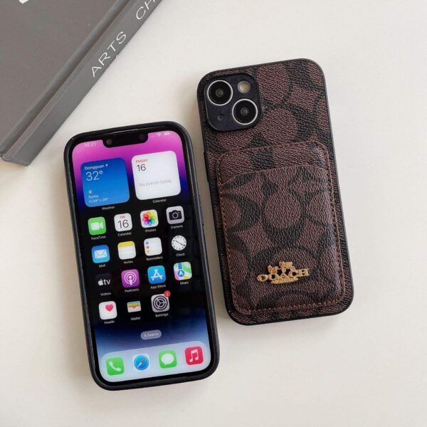 Luxury Leather Card Holder Phone Case – Anti-Drop Back Cover for iPhone 13 to 16 Pro Max - Image 2