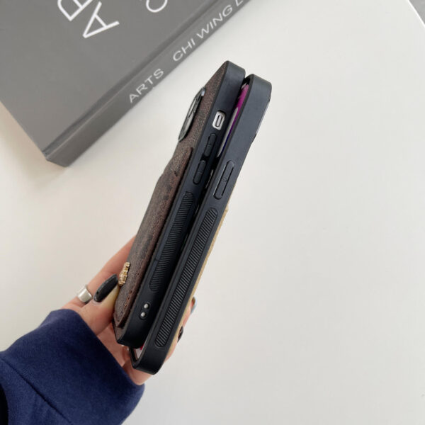 Luxury Leather Card Holder Phone Case – Anti-Drop Back Cover for iPhone 13 to 16 Pro Max - Image 7