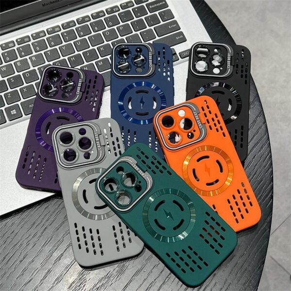 Heat Dissipation Magnetic Phone case with Camera Frame Holder for iPhone 16 case Phone Cover with Kickstand for iPhone 16 Pro - Image 9