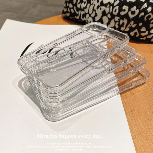 High Anti-Shock Transparent Phone Case – Clear Hard PC + Soft TPU Cover for iPhone 13 to 16 Pro Max - Image 6