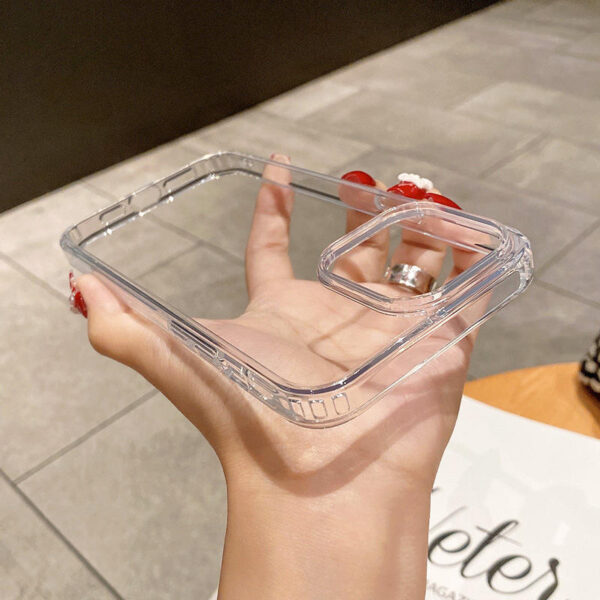High Anti-Shock Transparent Phone Case – Clear Hard PC + Soft TPU Cover for iPhone 13 to 16 Pro Max - Image 3