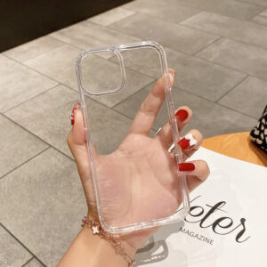 High Anti-Shock Transparent Phone Case – Clear Hard PC + Soft TPU Cover for iPhone 13 to 16 Pro Max