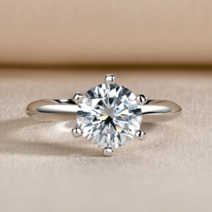 Custom Moissanite Engagement Rings – 0.5CT to 3CT 925 Sterling Silver Gold-Plated Jewelry