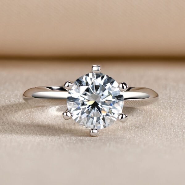 Custom Moissanite Engagement Rings – 0.5CT to 3CT 925 Sterling Silver Gold-Plated Jewelry