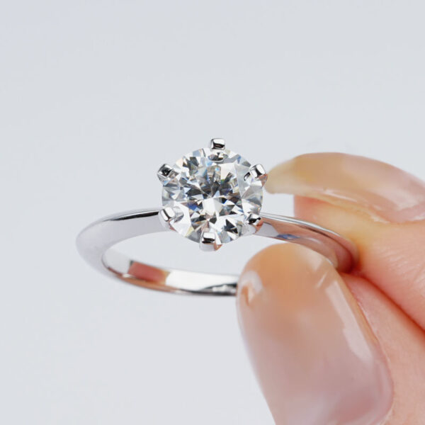 Custom Moissanite Engagement Rings – 0.5CT to 3CT 925 Sterling Silver Gold-Plated Jewelry - Image 2