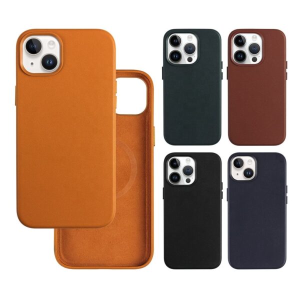 Official Leather Cell Phone Cover for Iphone 15 14 13 Pro Cases With Magnetic Wallet Leather Casing Magnet Phone Case - Image 4