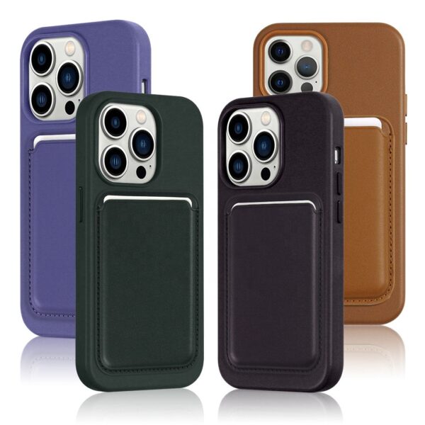 Official Leather Cell Phone Cover for Iphone 15 14 13 Pro Cases With Magnetic Wallet Leather Casing Magnet Phone Case - Image 3