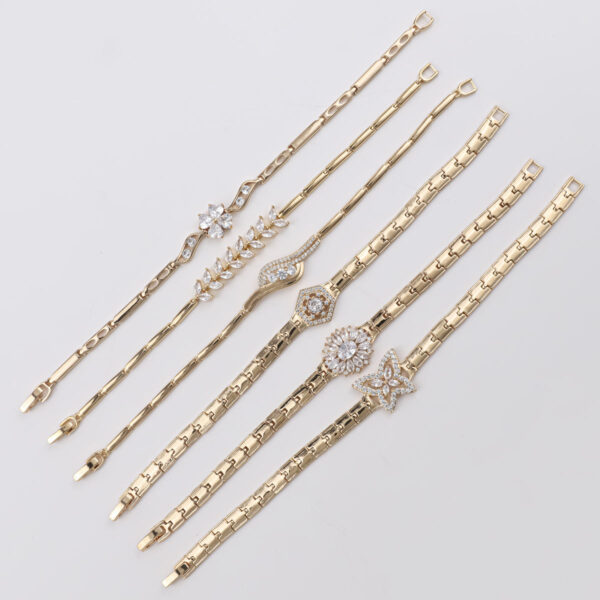Trendy 18K Gold Plated Butterfly & Clover Zircon Charm Bracelet for Women – Copper Base Pulsera - Image 3