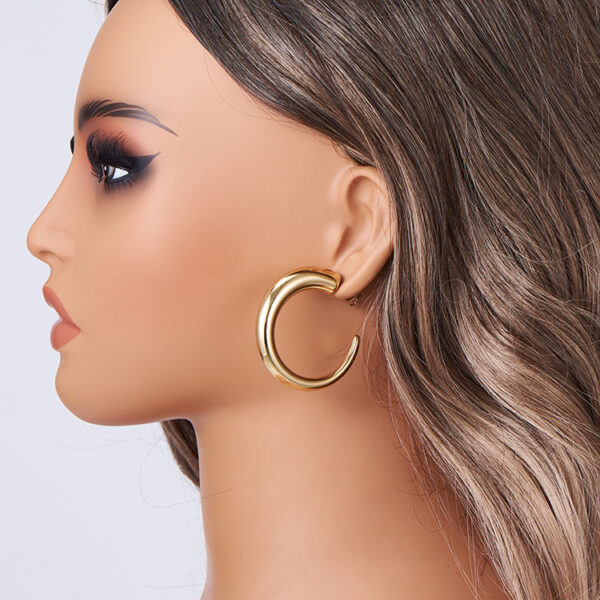 Stainless Steel Fashion Earrings – Big Gold Hoop & Hypoallergenic Studs for Women - Image 5
