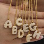 18K Gold Plated Mini Zircon Alphabet Pendant Necklace – A–Z Initial Necklace for Women