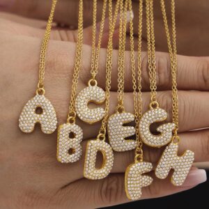 18K Gold Plated Mini Zircon Alphabet Pendant Necklace – A–Z Initial Necklace for Women