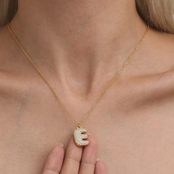 18K Gold Plated Mini Zircon Alphabet Pendant Necklace – A–Z Initial Necklace for Women - Image 4