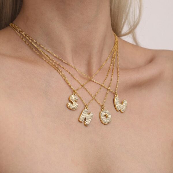 18K Gold Plated Mini Zircon Alphabet Pendant Necklace – A–Z Initial Necklace for Women - Image 7