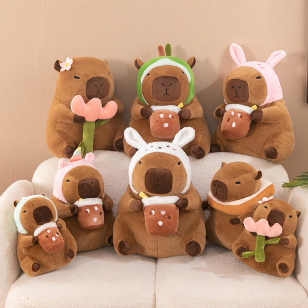 Boba Milk Tea Capybara Plush Doll – Soft Stuffed Animal Toy for Kids