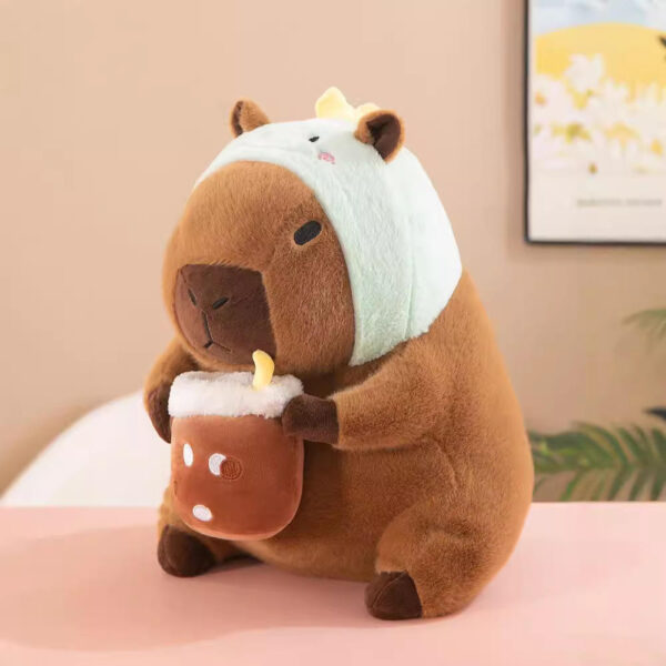 Boba Milk Tea Capybara Plush Doll – Soft Stuffed Animal Toy for Kids - Image 6